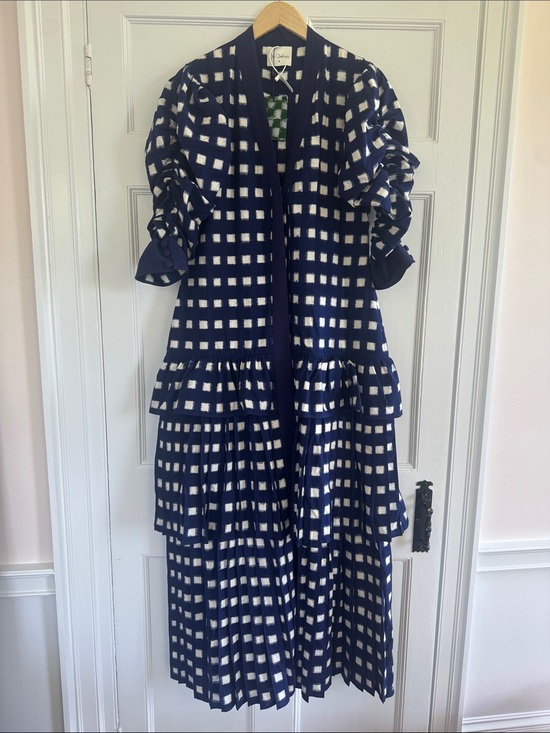 De Castro Dresses & Skirts - De Castro Lapis Lazuli Dress in Navy and White Checker NWT